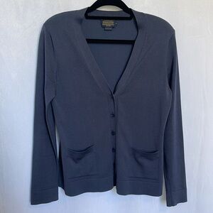Pendleton Silk Blend Cardigan Women Size M Front Button Closure Silk Blend Blue